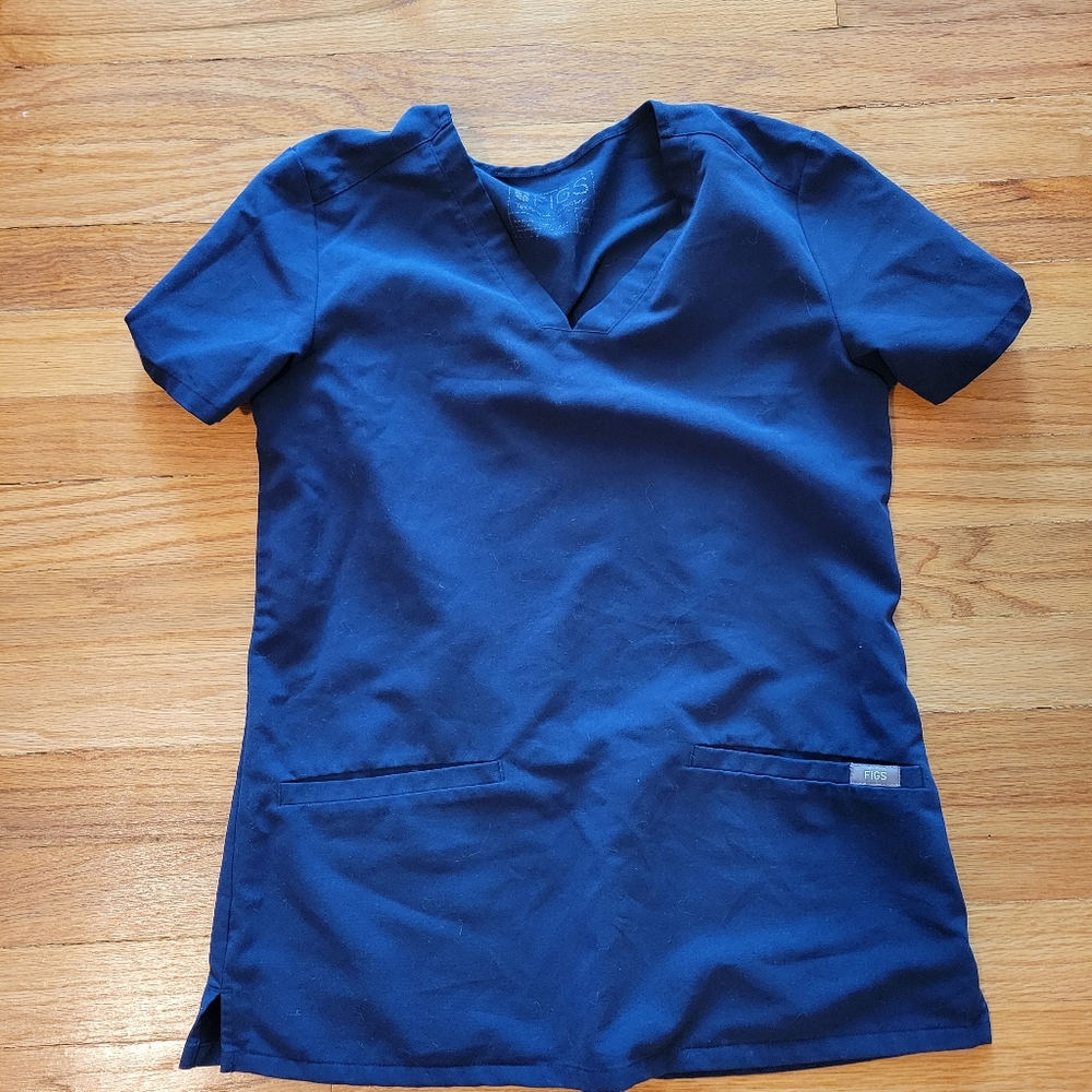 Figs Navy Blue Scrub Top